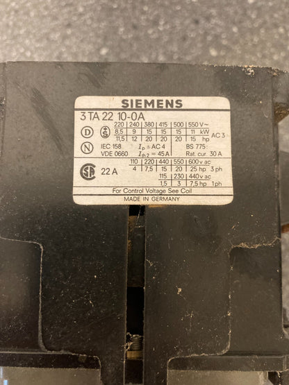 Vintage Siemens 3TA22 10-0A Contact Block Relay Switch, Made in Germany