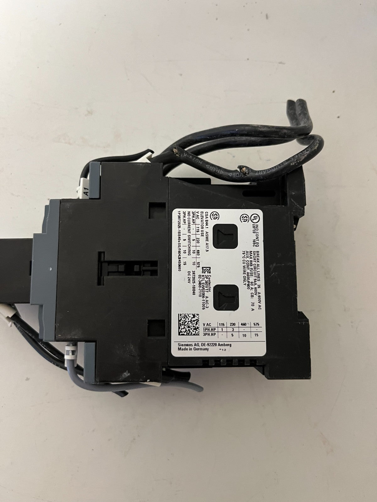 Siemens SIRIUS 3RH2911-1BA10 Contactor Assembly 24V DC Aux Module Used Spare