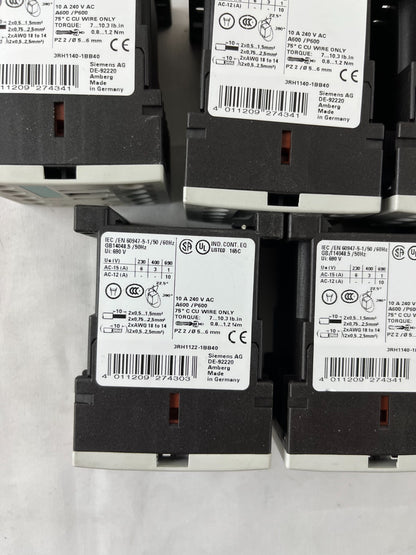 Siemens 3RH1140-1BB40 Contactor Relay 24V DC 4NO Sirius Lot 5pcs Used Spares