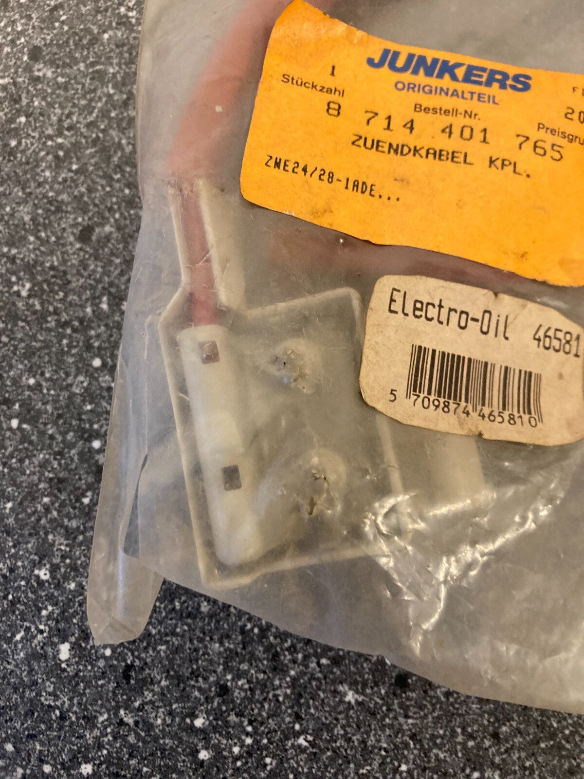 Junkers Bosch Boiler Electrode Ignition Cable Set PN: 8714401765 - NOS Original
