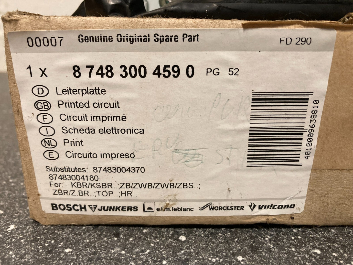 Junkers Bosch Gas Boiler MCB Circuit Board PN:87483004590 NOS ZR/ZSR/ZWR