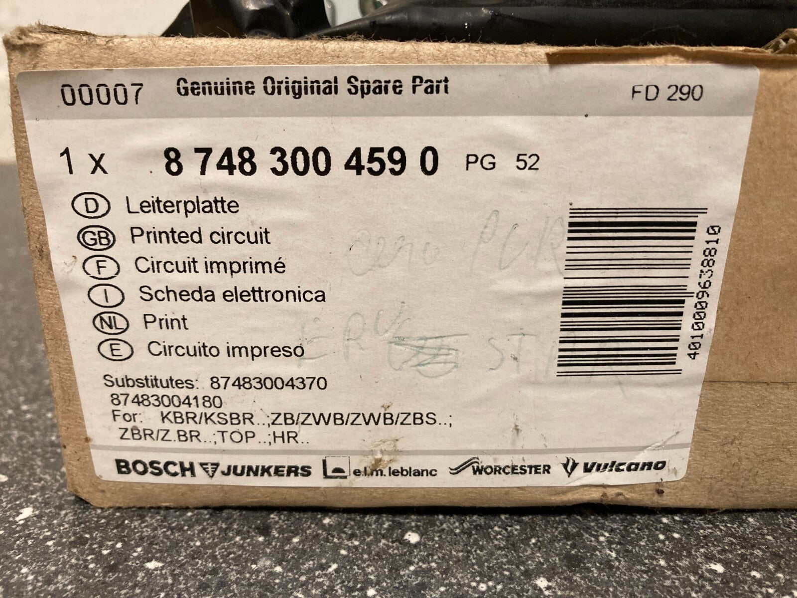 Junkers Bosch Gas Boiler MCB Circuit Board PN:87483004590 NOS ZR/ZSR/ZWR