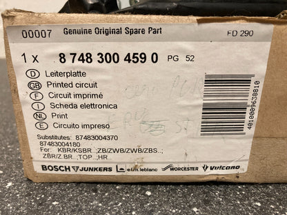 Junkers Bosch Gas Boiler MCB Circuit Board PN:87483004590 NOS ZR/ZSR/ZWR