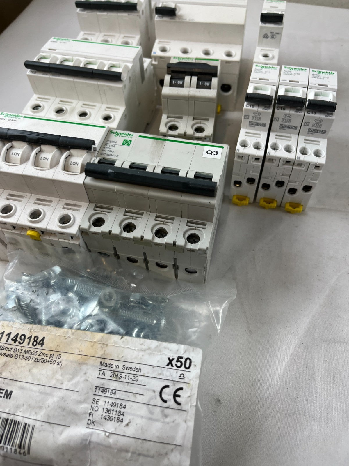 Schneider Electric iC60N Acti9 Breaker RCCB Lot C6 C10 C13 C32 C50 Used Spares