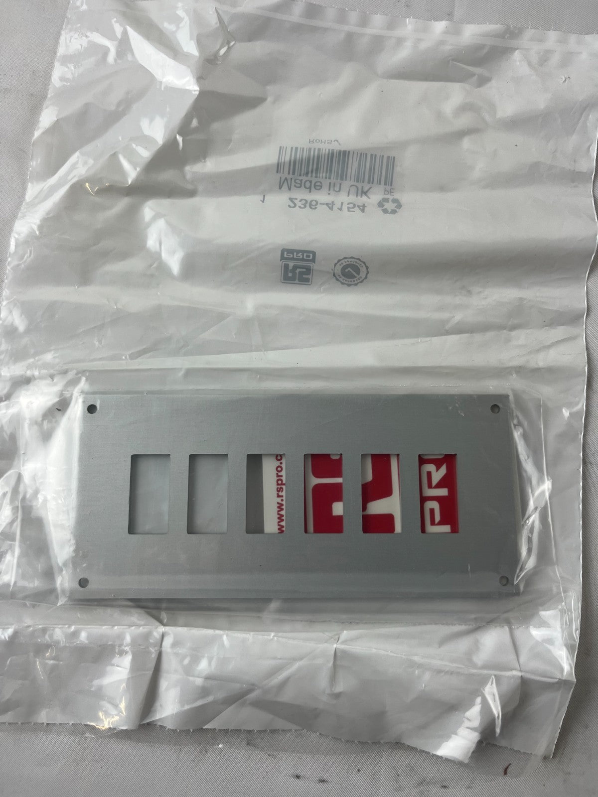 RS PRO 236-4154 Aluminium Front Panel Plate 6 Way Cutout New Spare Part