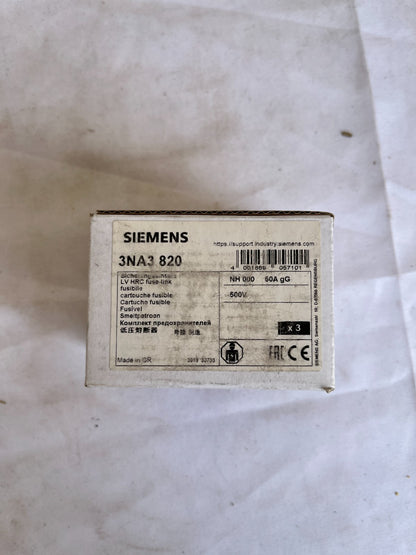 Siemens 3NA3 820 NH000 Fuse Link 50A gG 500V New 3 Pcs Spare Parts