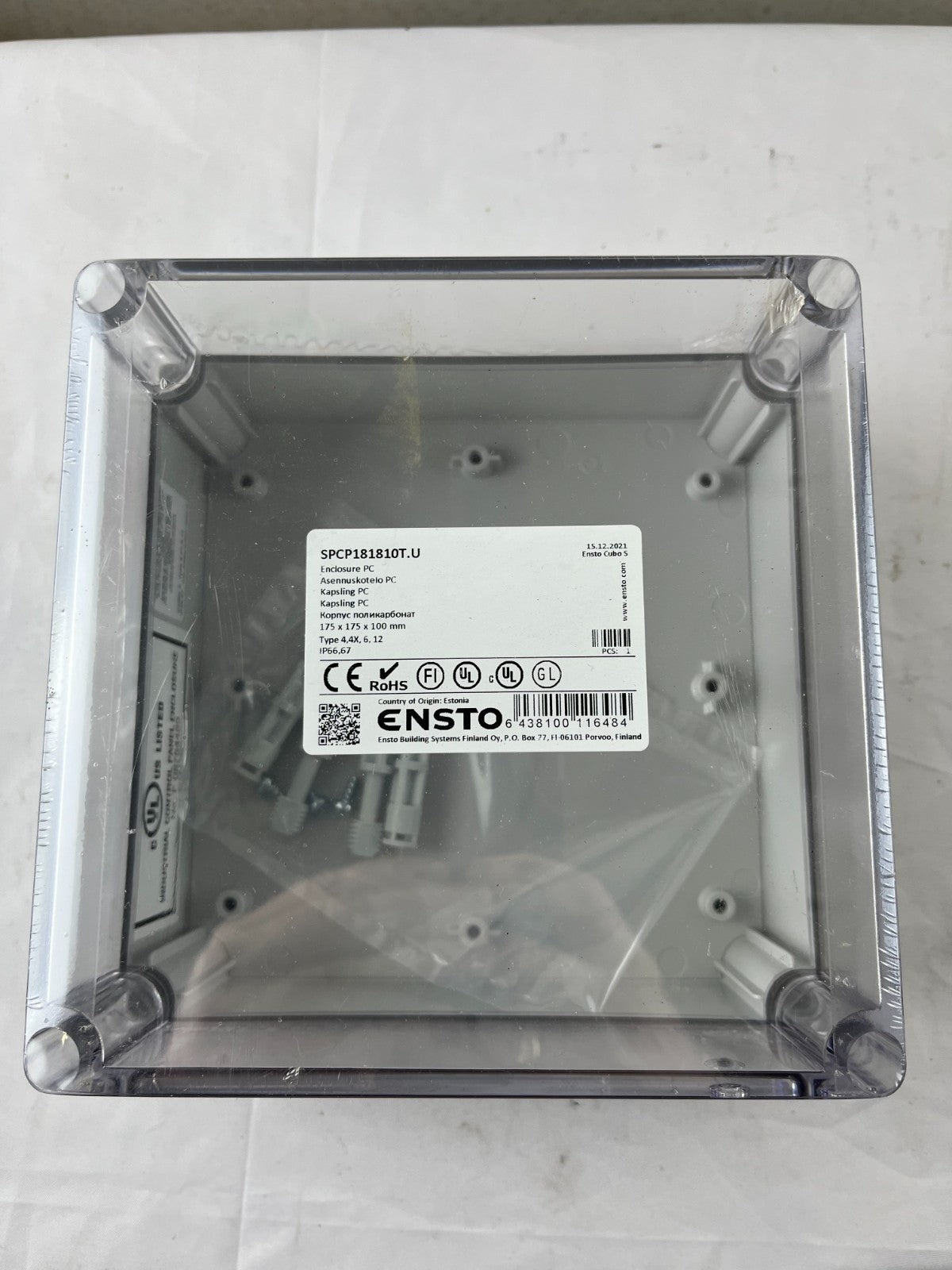 Ensto SPCP181810T.U PC Enclosure 175x175x100mm IP66 IP67 New Spare Part