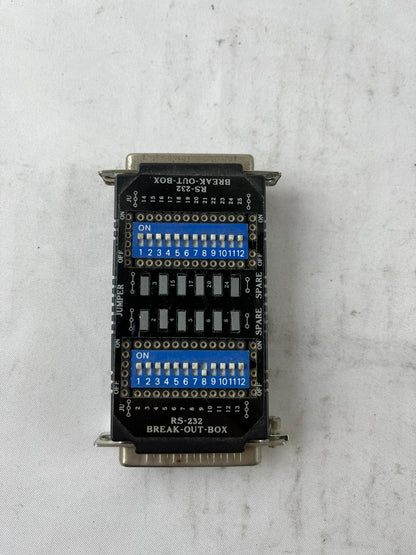 RS232 Break-Out Box DB25 Serial Analyzer DIP Switch Used Spare Unit