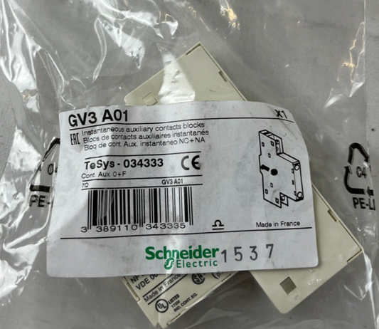 Schneider GV3A01 Auxiliary Contact Block 1NO+1NC TeSys GV3 New Unit
