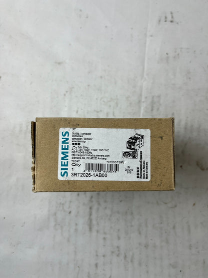 Siemens 3RT2026-1AB00 SIRIUS Contactor 11kW 24VAC Coil New In Box