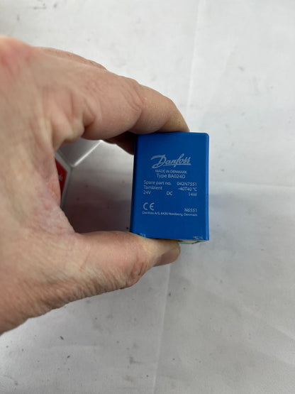 Danfoss 042N7551 Solenoid Coil 24V DC 14W BA024D DIN Spade IP00 New in Box