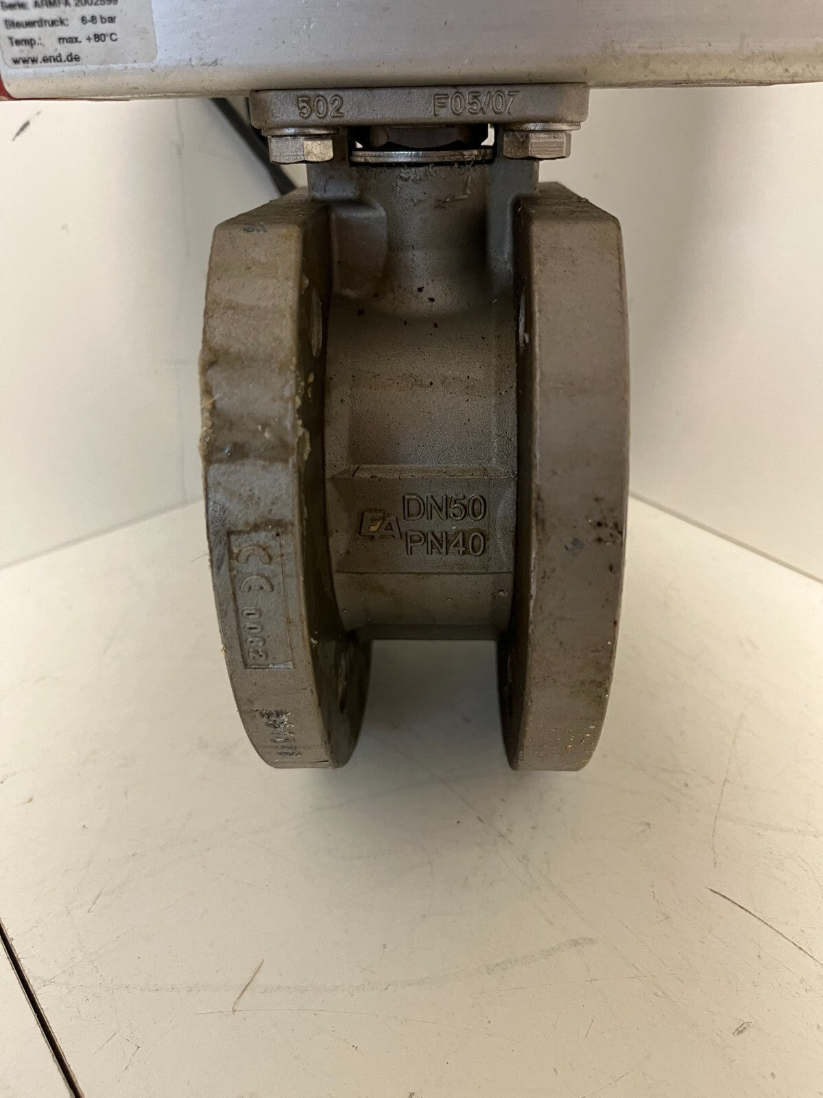 END-Armaturen DN50 Pneumatic Ball Valve Stainless Steel PTFE PN40 Double Acting