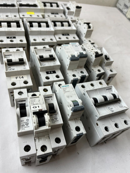Siemens 5SX2 5SL61 MCB Breaker Lot C2 C4 C6 C10 C16 G20 Mixed Used Spares