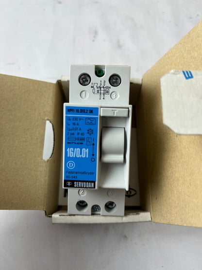 Servodan HPFI 16.010.2 SK 16A 10mA RCD Residual Current Device New Spare Unit