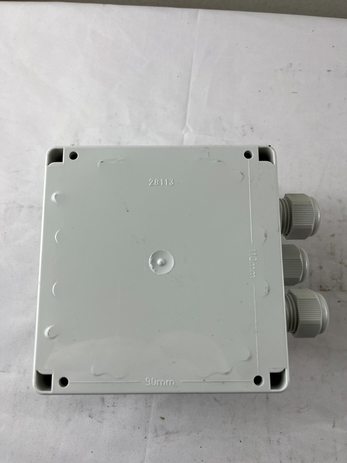 Industrial Junction Box 110x90mm Clear Lid 3x Cable Glands Used Spare Unit