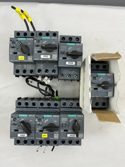Bundle of 7 Siemens Sirius Motor Protection Circuit Breakers, Mix Various Types