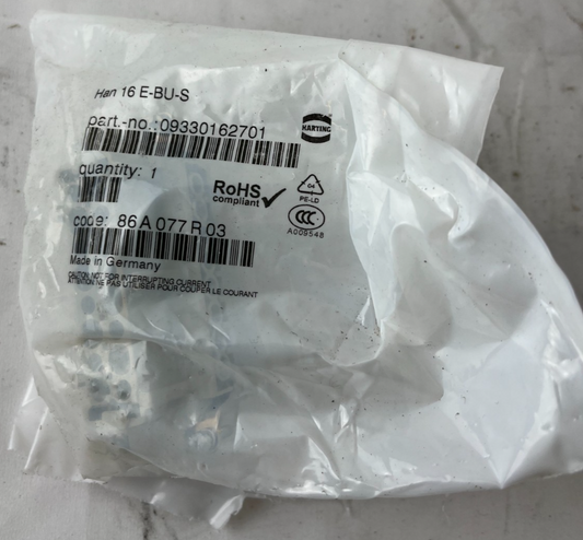 Harting Han 16 E-BU-S Connector Insert 16+PE 500V 16A 09330162701 Germany NEW