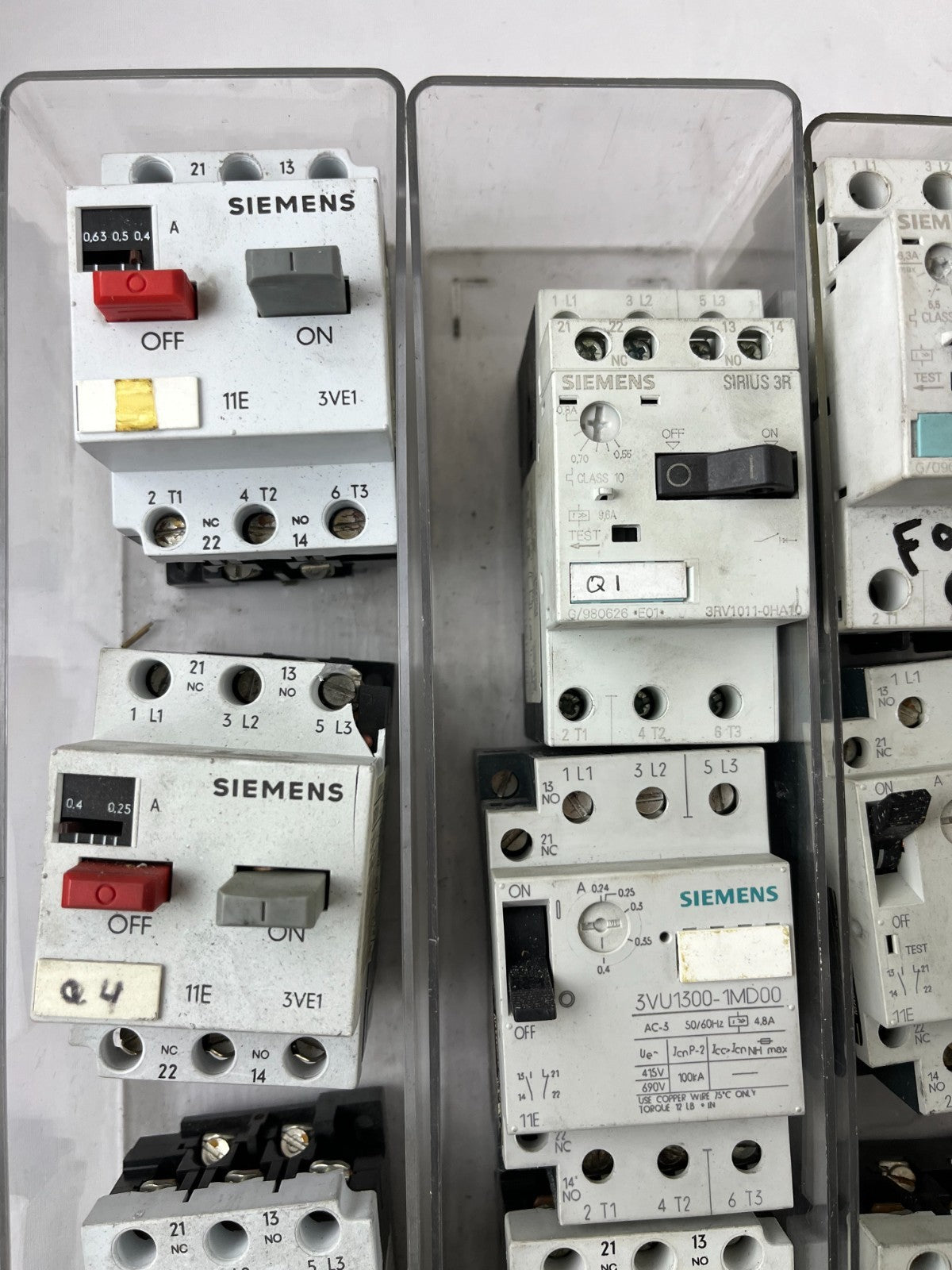 Siemens Motor Starter Lot 18pcs 3VE1 3RV 3VU MPCB Used Working Spare Units