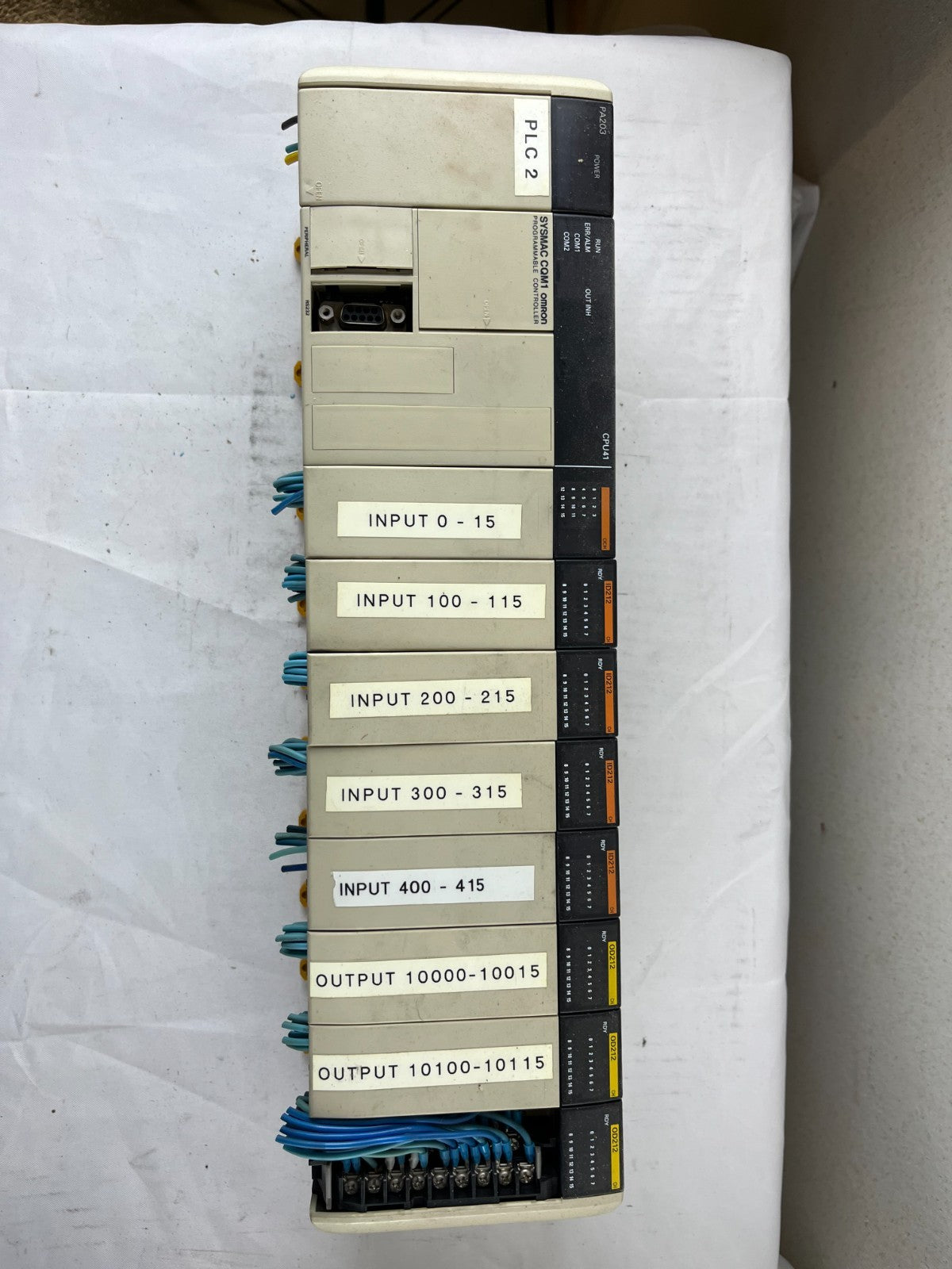 Omron CQM1 CPU41 PLC System PA203 ID212 OD212 Rack “PLC 2” Good Used