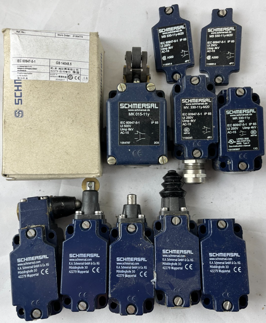 Schmersal MK/MV/MS/MR 330-11Y-M20 Limit Switch Assorted Lot 11x IP65 Used