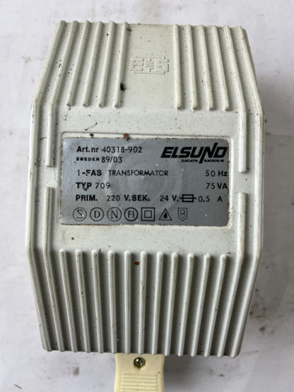 Elsund 40318-902 Typ 709 75VA 220V to 24V 0.5A Control Transformer Used Spare