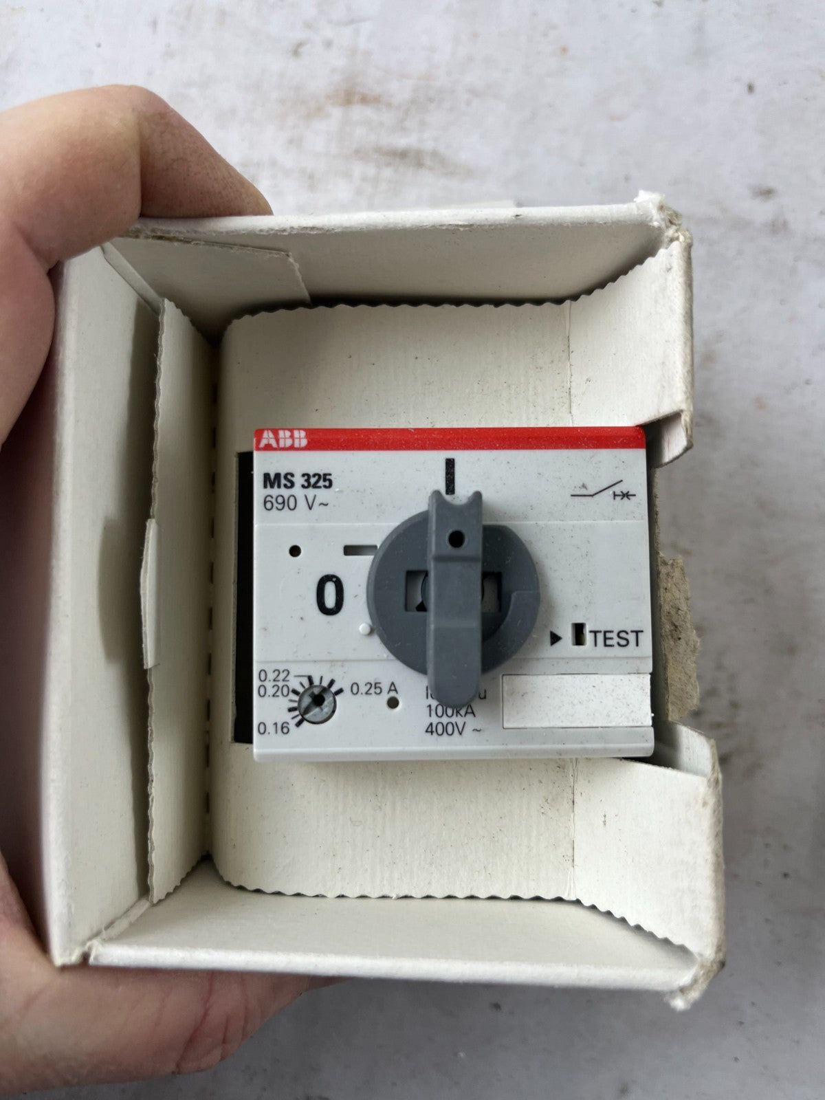 ABB MS325-0.25 Manual Motor Starter 0.16–0.25A 690V 3-Pole New in Box Spare