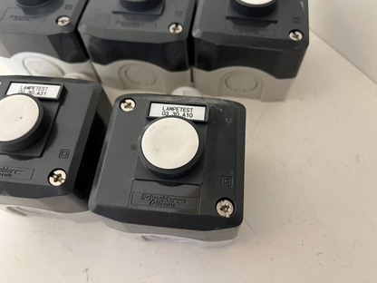 5x Schneider Electric XALD211 Enclosed Push Button Stations - 22mm - Used