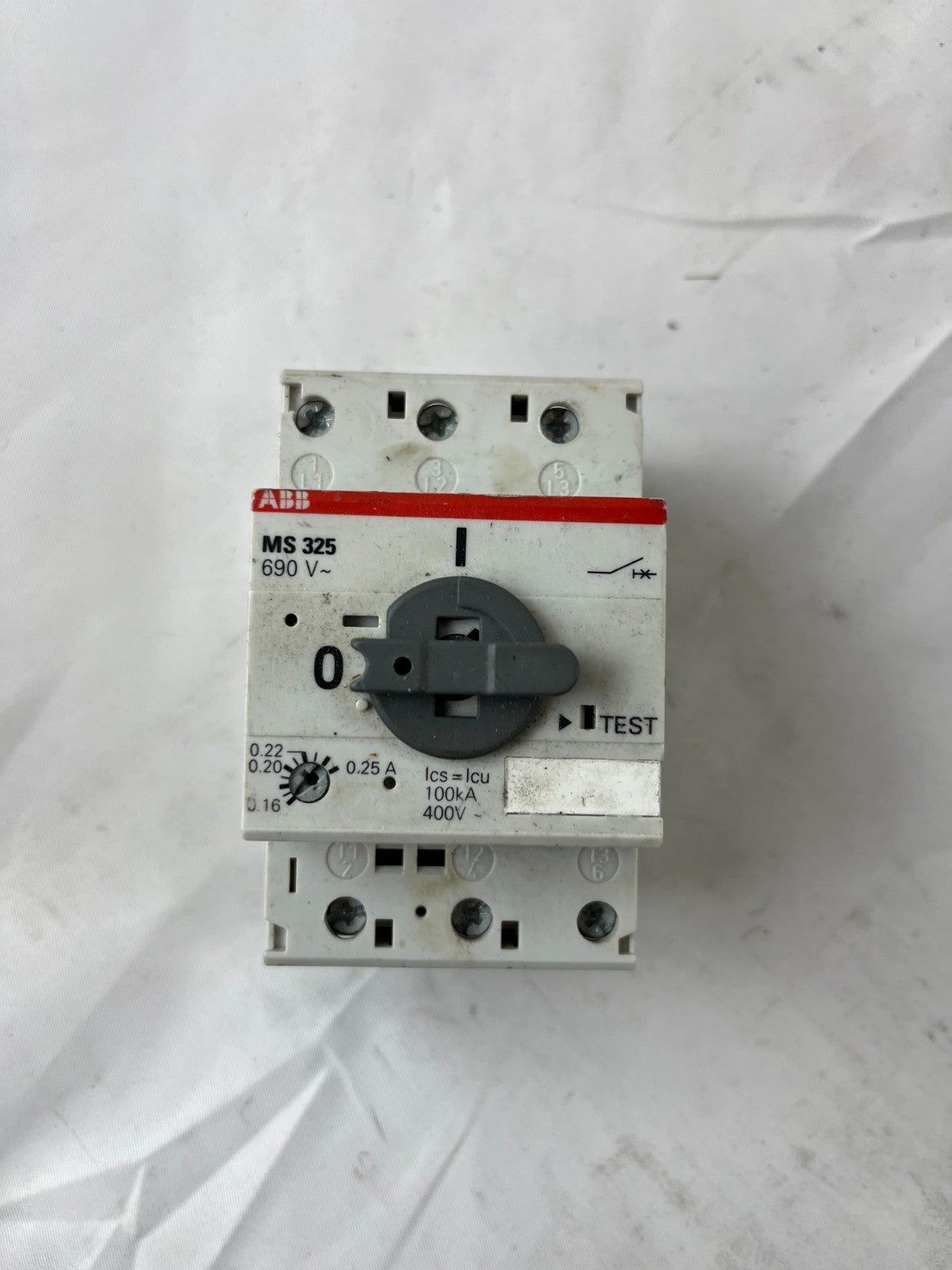 ABB MS325 Motor Protection Circuit Breaker 0.16-0.25A 690V Used Spare Unit