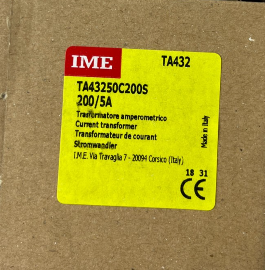 IME TA43250C200S Current Transformer 200/5A TA432 New in Box Spare Unit