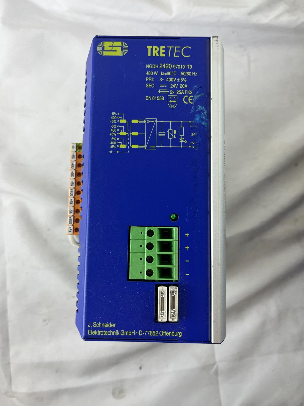 TRETEC 2420-970101T9 24V 20A Power Supply 480W 3x400V Industrial PSU Used Spare