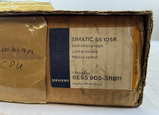 Siemens SIMATIC S5-105R CPU905 Central Module 6ES5 905-3RB11, New Old Stock