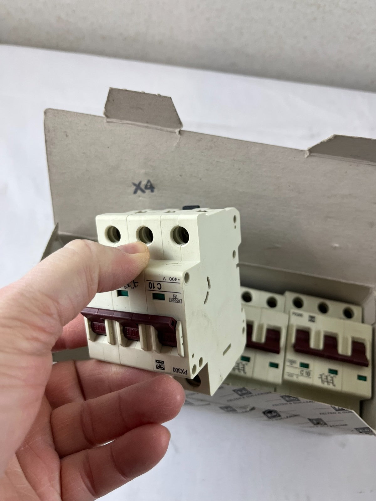 Felten & Guilleaume PX300 C10A 3‑Pole 400V 10kA Miniature Circuit Breaker Lot 3x