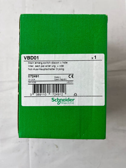 Schneider Electric VBD01 TeSys Vario 3‑Pole 20A Emergency Main Switch New