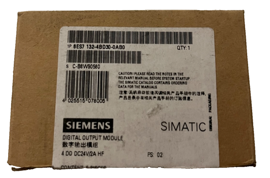 Siemens 6ES7 132-4BD30-0AB0 Digital Output Module 4DO DC24V 2A HF Lot of 5 New