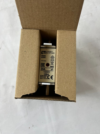 ETI NH000 Fuse Link 35A 500V gG NH Fuse 004181209 3pcs New in Box