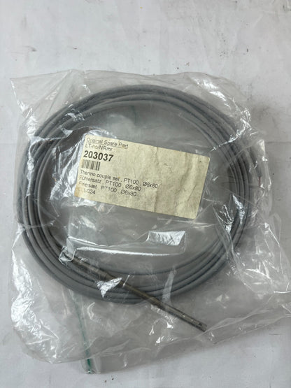 PT100 Temperature Sensor Probe Ø6x80mm 5m Cable Industrial RTD New Unit