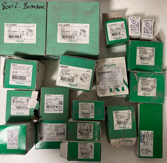 Schneider Electric Industrial Automation Lot – 19pcs LC1D50P7, LRD3357, LR2K0307