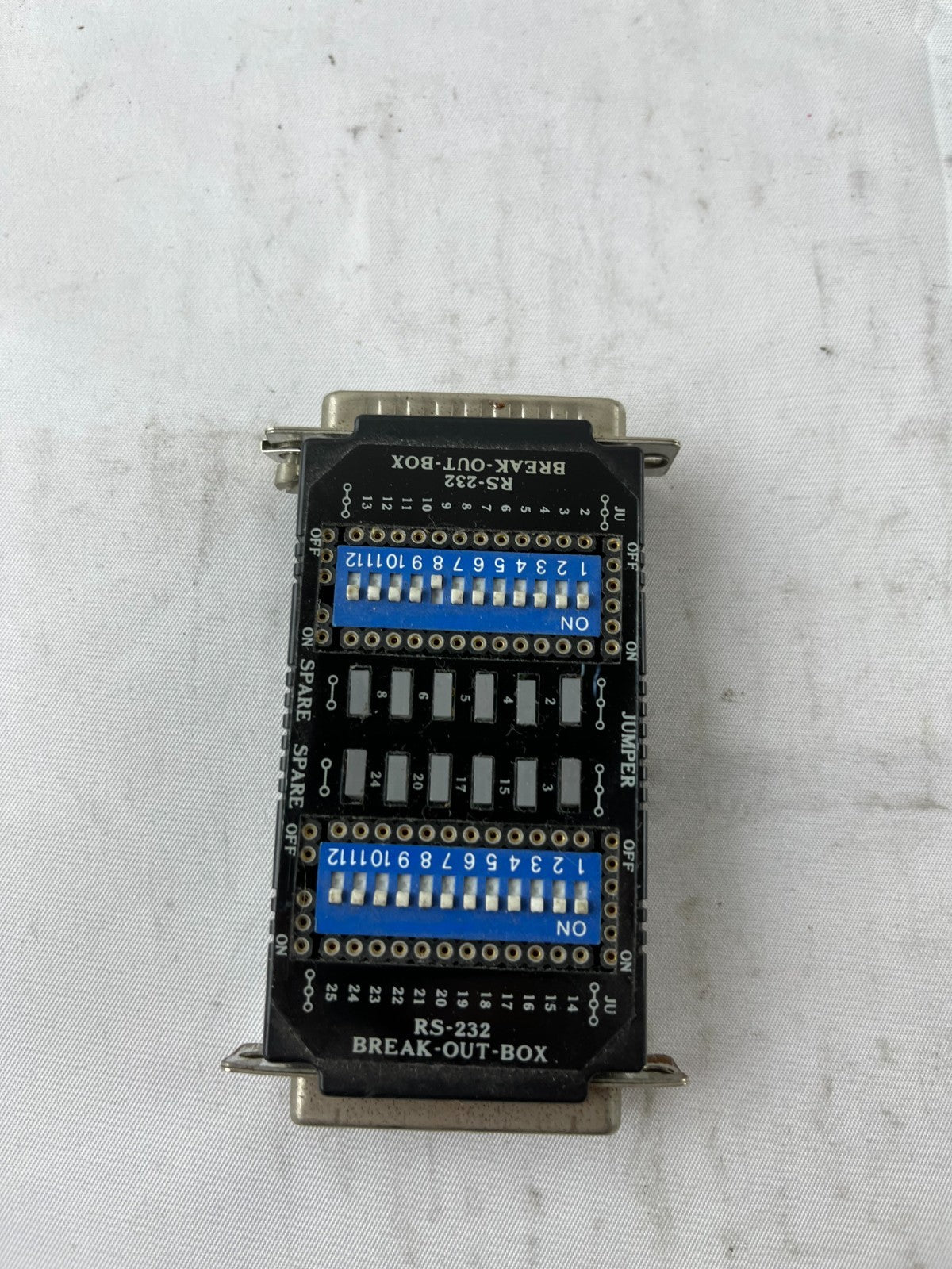 RS232 Break-Out Box DB25 Serial Analyzer DIP Switch Used Spare Unit