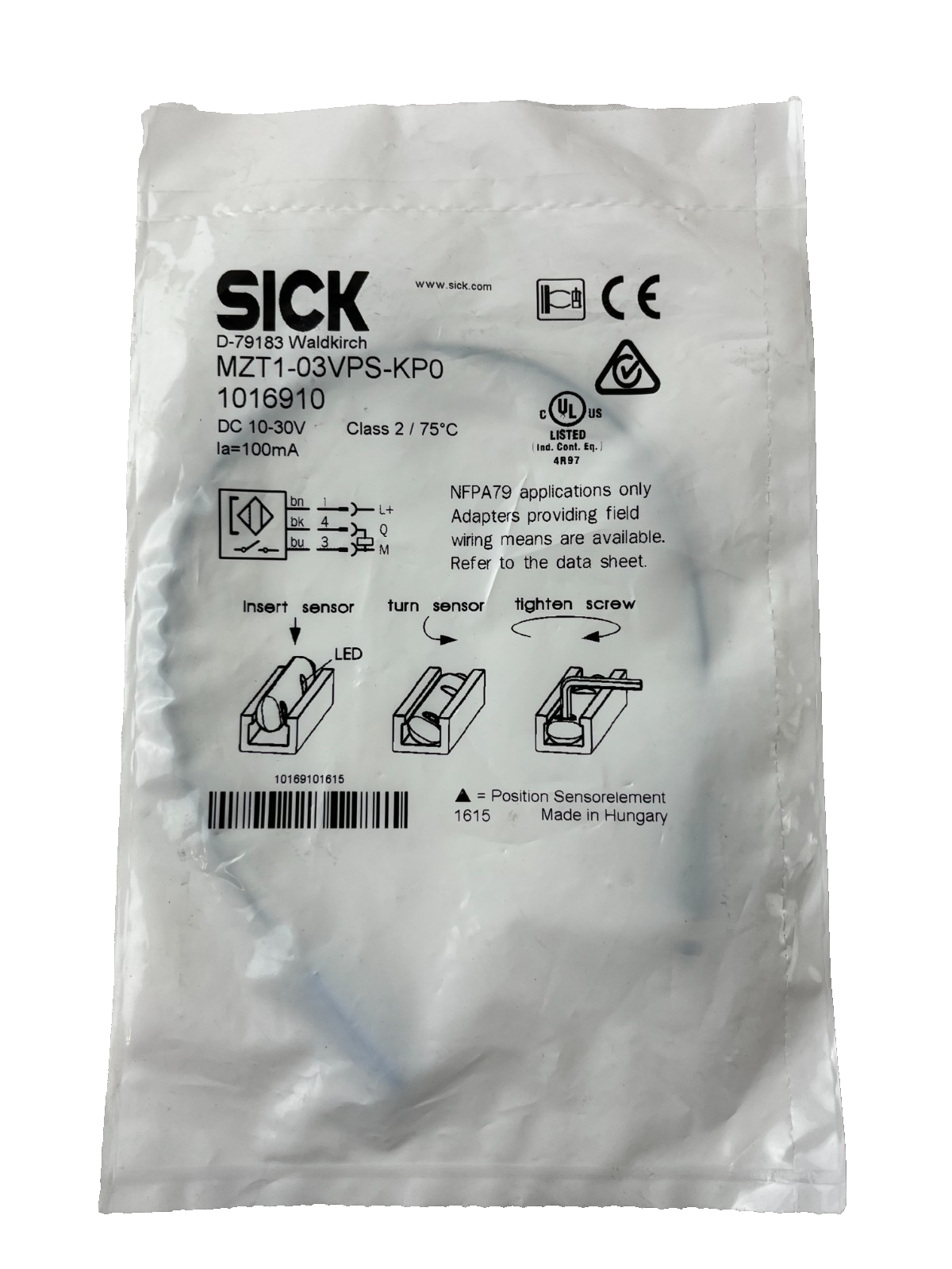 SICK MZT1-03VPS-KP0 Cylinder Sensor NEW Magnetic T-Slot PNP 10-30VDC M8 Sealed