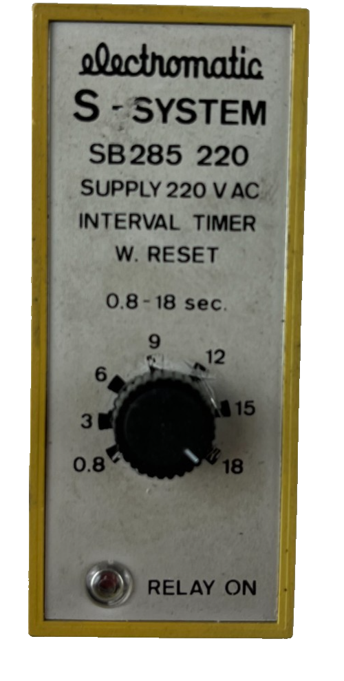 Electromatic SB285 220 Interval Timer 220VAC 0.8-18s Reset 3-Core E-Sensors