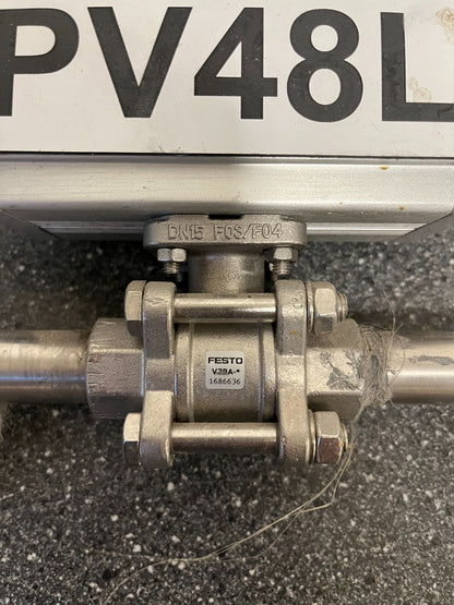 Festo Pneumatic Actuated Ball Valve Assemblies with 2x SRBC-C4 Sensor Boxes