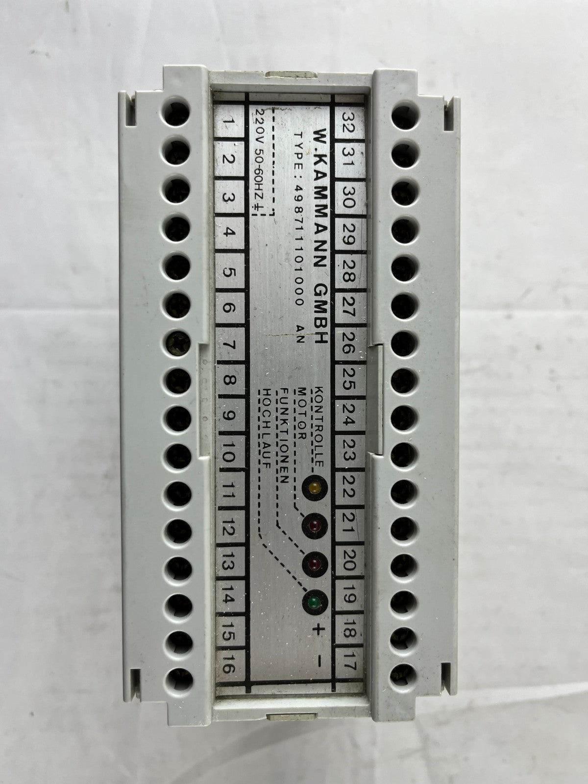 W. Kammann GmbH 4.98711101000A Motor Control / Monitoring Module 220 V AC Used