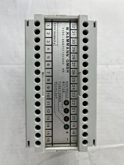 W. Kammann GmbH 4.98711101000A Motor Control / Monitoring Module 220 V AC Used