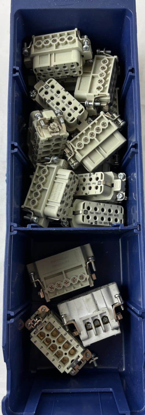 Harting Han 10A-F 16A 250V 10 Pole Inserts Bundle Used Mixed Spare Parts