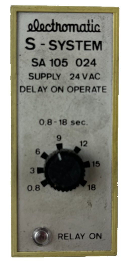 Electromatic SA 105 024 Time Delay Relay 24VAC 0.8-18 Sec Delay On Operate