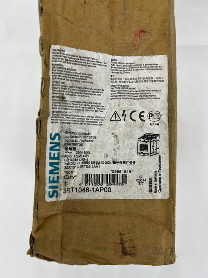 Siemens 3RT1046-1AP00 SIRIUS Power Contactor 3-Pole 95A 230V AC 45kW - Used Good