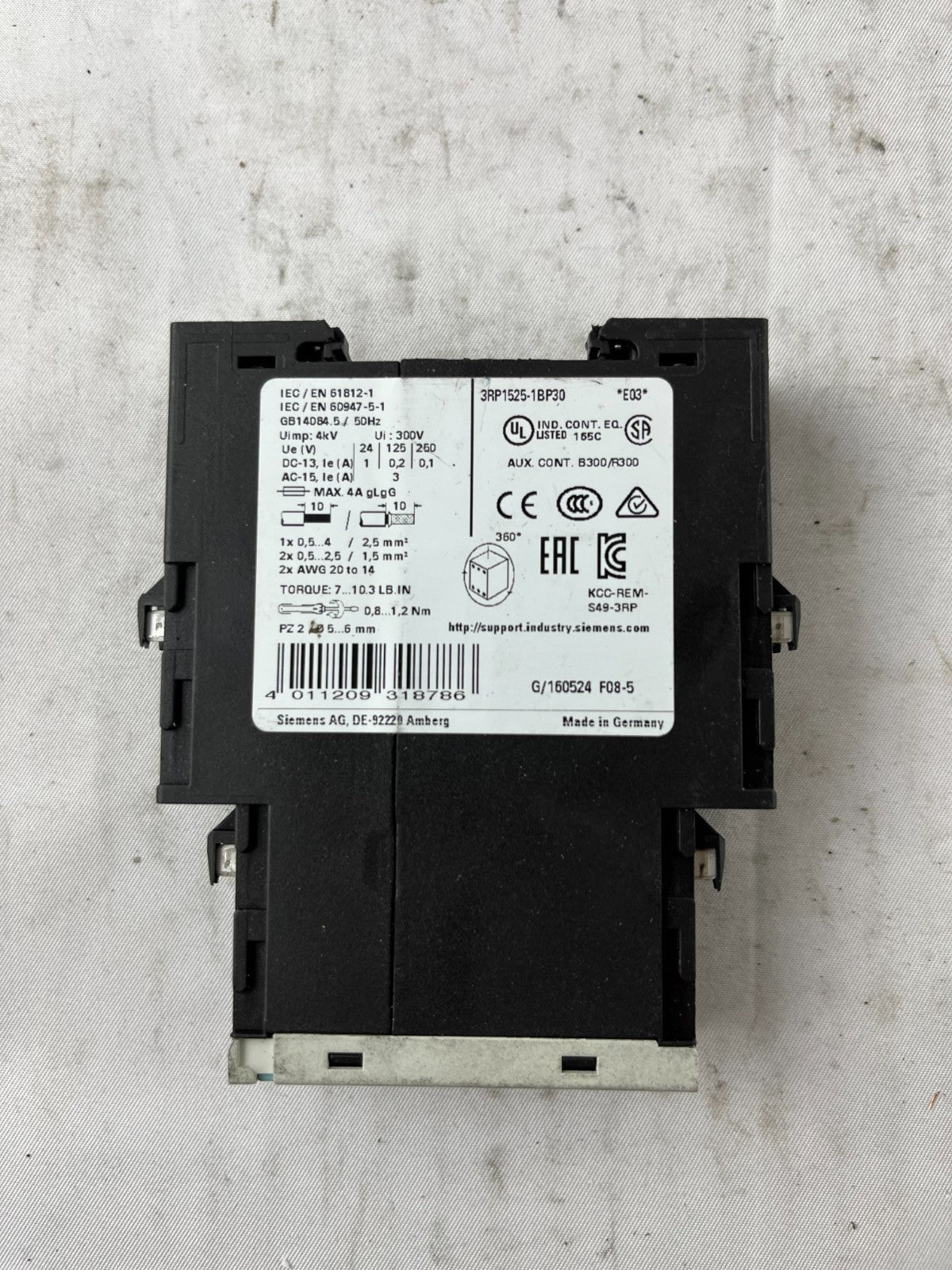 Siemens Sirius 3RP1525-1BP30 Timer Relay On Delay 24V 0.1-100s Used Spare Unit