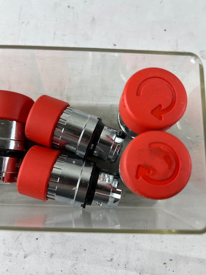 6x Schneider Electric ZB4BS834 Harmony XB4 Red 30 mm E‑Stop Turn‑to‑Release