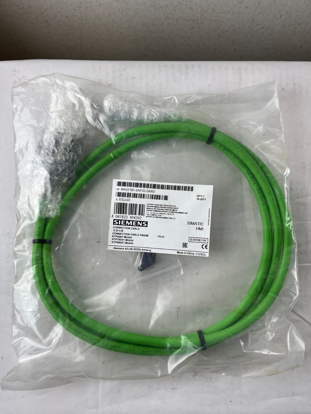 Siemens 6AV2181-5AF02-0AX0 Connection Cable PN02M for KTP Mobile PN New