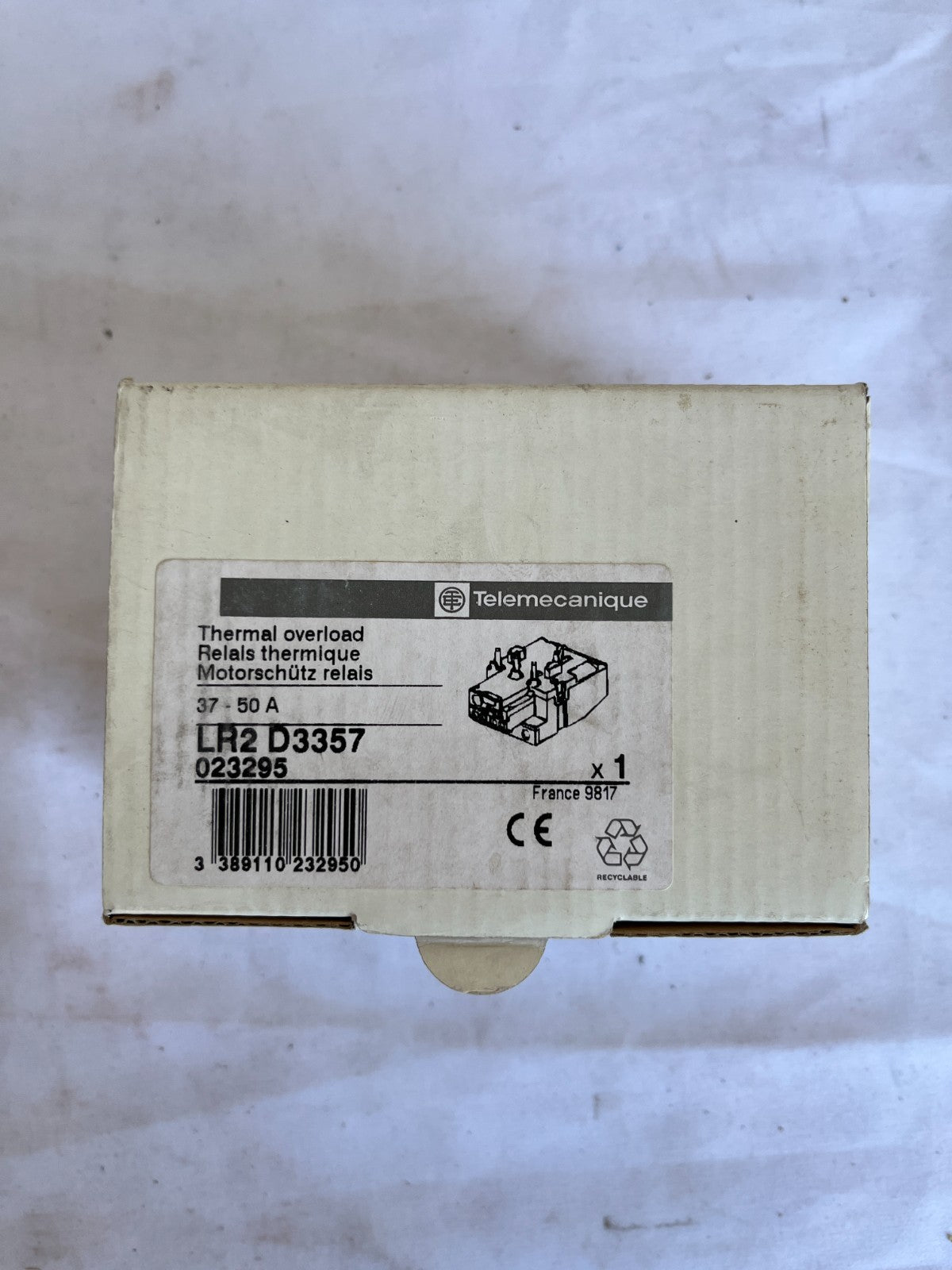 Telemecanique LR2 D3357 Thermal Overload Relay 37-50A New Spare Unit